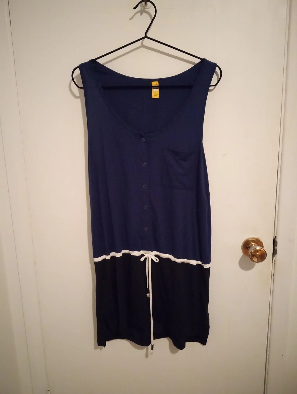 Lole Navy Two-Tone Midi Dress with Drawstring - Picture 4 of 7